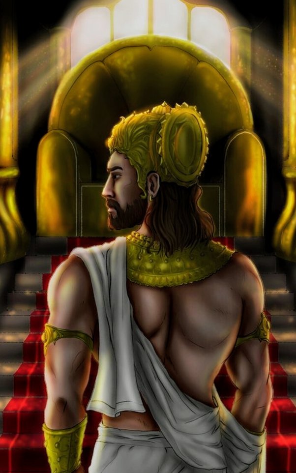 Why did Yudhishthira's chariot go down to the ground during the Mahabharata?