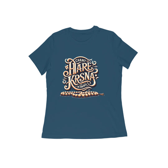 Chant Hare Krsna and Be Happy Half Sleeve T-shirt (W)